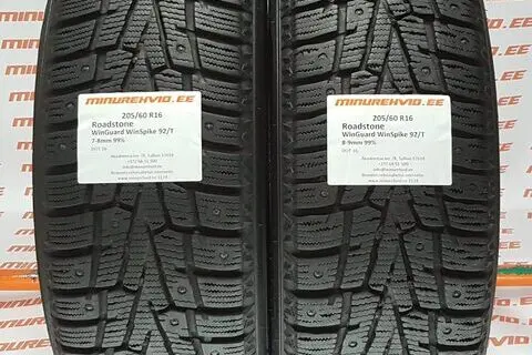 Подержанный шипованная шина 205/60R16 Roadstone WinGuard WinSpike 92/T