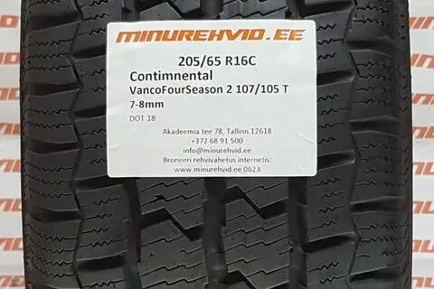 Подержанный нешипованная шина 205/65R16 Continental VancoFourSeason 2 107/105 T.