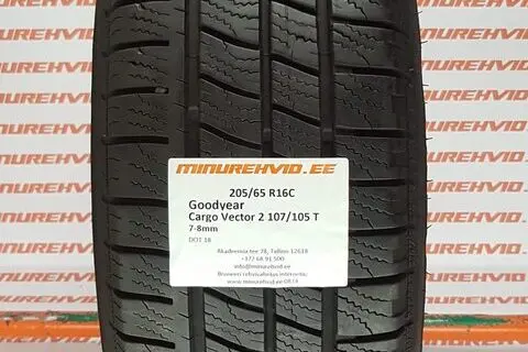 Подержанный нешипованная шина 205/65R16 GoodYear Cargo Vector 2 107/105 T