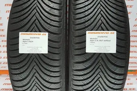 Подержанный нешипованная шина 215/60R16 Michelin Alpin 5 95/H XL 99/T SelfSeal