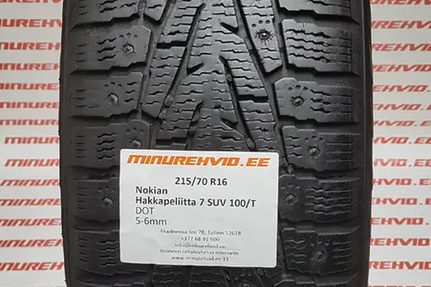 Kasutatud naastrehv 215/70R16 Nokian Hakkapeliitta 7 SUV 100/T