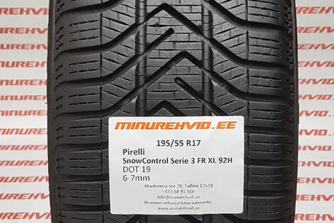 Used studless winter tire 195/55R17 Pirelli SnowControl Serie 3 FR XL 92H