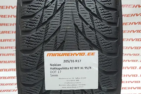 Kasutatud lamellrehv 205/55R17 Nokian Hakkapeliitta R2 RFT XL 95/R
