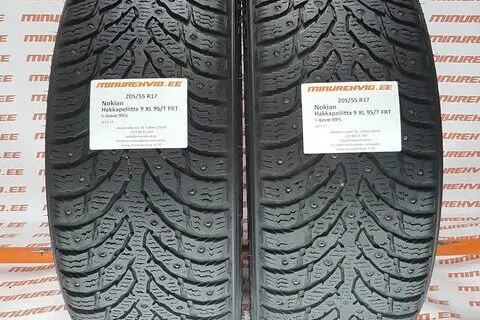 Kasutatud naastrehv 205/55R17 Nokian Hakkapeliitta 9 XL 95/T FRT