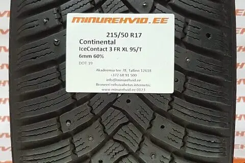 Kasutatud naastrehv 215/50R17 Continental IceContact 3 FR XL 95/T/
