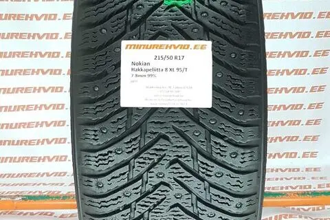 Kasutatud naastrehv 215/50R17 Nokian Hakkapeliitta 8 XL 95/T