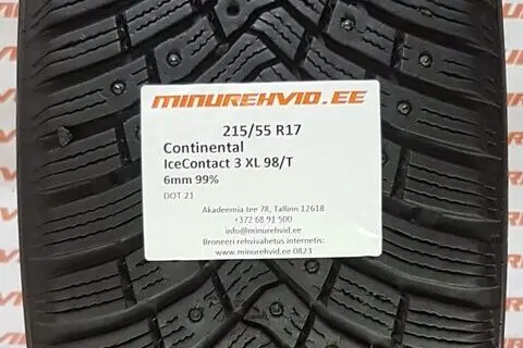 Kasutatud naastrehv 215/55R17 Continental IceContact 3 XL 98/T