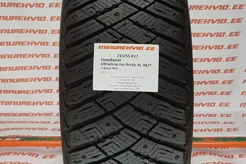 Kasutatud naastrehv 215/55R17 GoodYear UltraGrip Ice Arctic XL 98/T