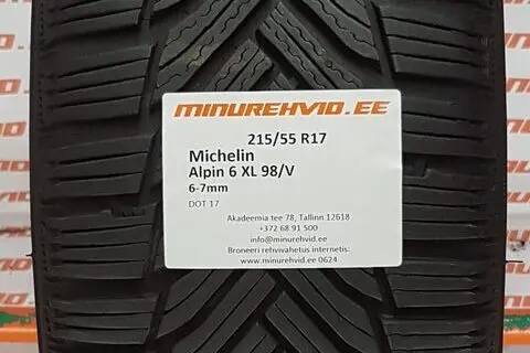 Kasutatud lamellrehv 215/55R17 Michelin Alpin 6 XL 98/V