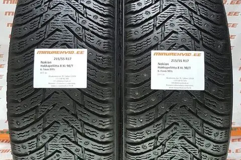 Kasutatud naastrehv 215/55R17 Nokian Hakkapeliitta 8 XL 98/T