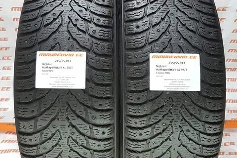 Kasutatud naastrehv 215/55R17 Nokian Hakkapeliitta 9 XL 98/T