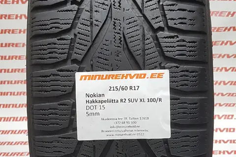 Kasutatud lamellrehv 215/60R17 Nokian Hakkapeliitta R2 SUV XL 100/R
