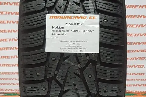 Kasutatud naastrehv 215/60R17 Nokian Hakkapeliitta 7 SUV XL 100/T/