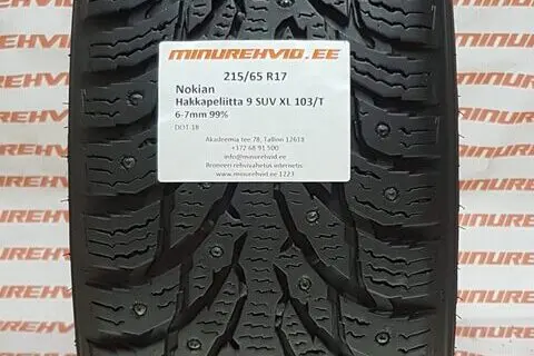 Kasutatud naastrehv 215/65R17 Nokian Hakkapeliitta 9 SUV XL 103/T/