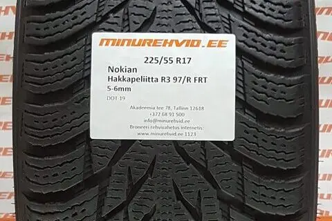 Kasutatud lamellrehv 225/55R17 Nokian Hakkapeliitta R3 FRT 97/R