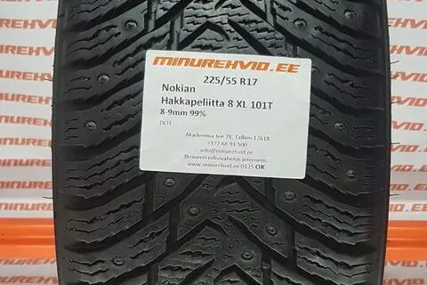 Kasutatud naastrehv 225/55R17 Nokian Hakkapeliitta 8 XL 101/T