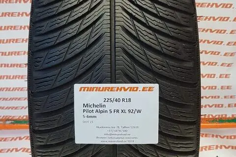 Kasutatud lamellrehv 225/40R18 Michelin Pilot Alpin 5 FR XL 92/W