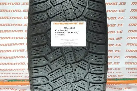 Used studded tire 245/45R18 Continental IceContact 2 FR XL 100/T