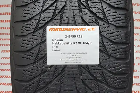 Kasutatud lamellrehv 245/50R18 Nokian Hakkapeliitta R2 XL 104/R
