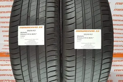 Used summer tire 205/45R17 Michelin Primacy 3 FR XL 88/W *