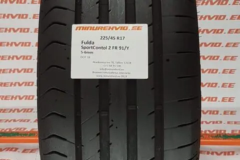 Kasutatud suverehv 225/45R17 Fulda SportControl 2 FR 91/Y