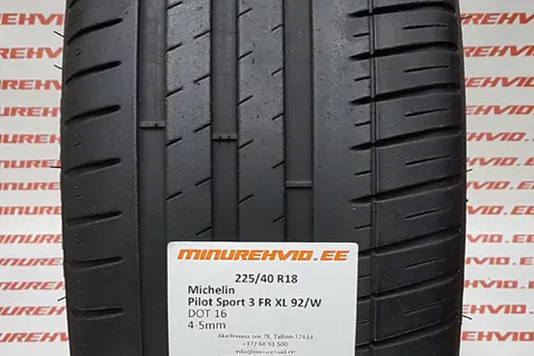 Used summer tire 225/40R18 Michelin Pilot Sport 3 FR XL 92/W