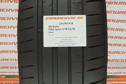 Подержанный летняя шина 225/45R18 Michelin Pilot Sport 4 FR 91/W