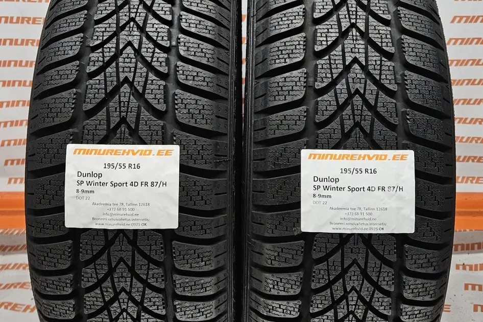 Kasutatud lamellrehv 195/55R16 Dunlop SP Winter Sport 4D FR 87/H