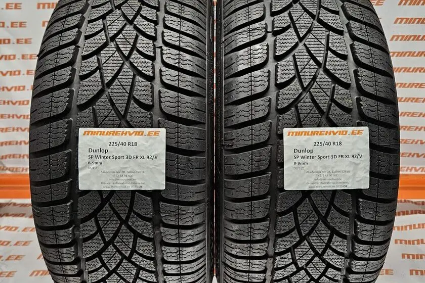 Подержанный нешипованная шина 225/40R18 Dunlop SP Winter Sport 3D FR XL 92/V