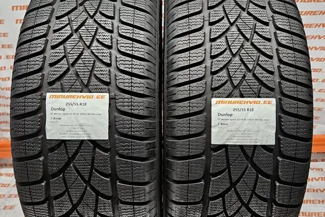 Used studless winter tire 255/55R18 Dunlop SP Winter Sport 3D FR XL 109/V N0 like new
