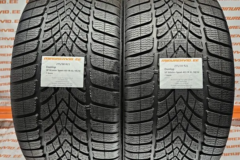 Подержанный нешипованная шина 275/30R21 Dunlop SP Winter Sport 4D FR XL 98/W