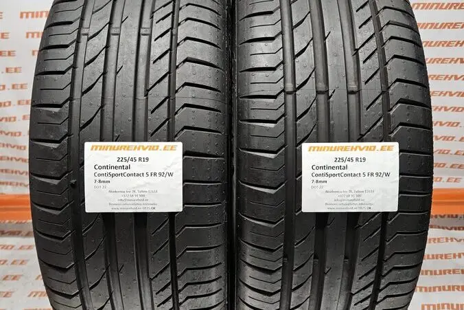 Used summer tire 225/45R19 Continental ContiSportContact 5 FR 92/W