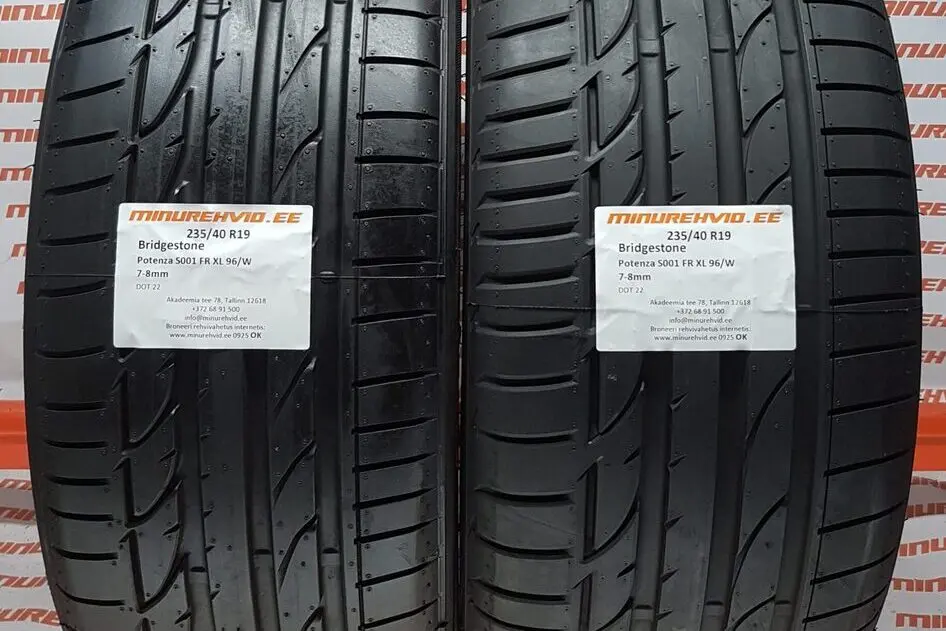 Подержанный летняя шина 235/40R19 Bridgestone Potenza S001 FR XL 96/W