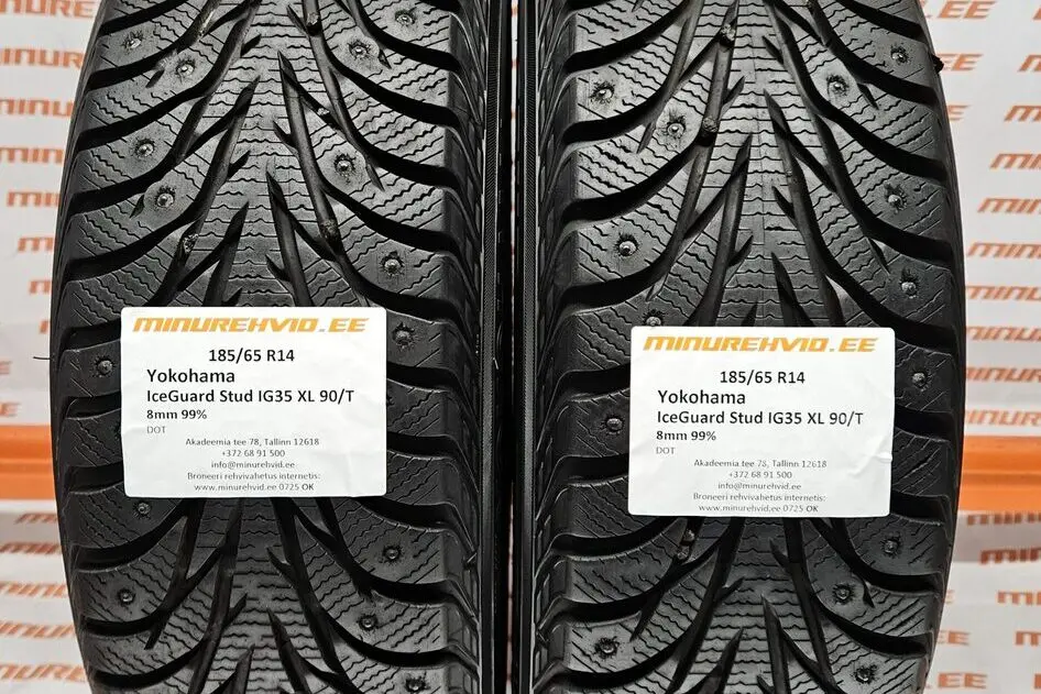 Подержанный шипованная шина 185/65R14 Yokohama IceGuard Stud IG35 XL 90/T