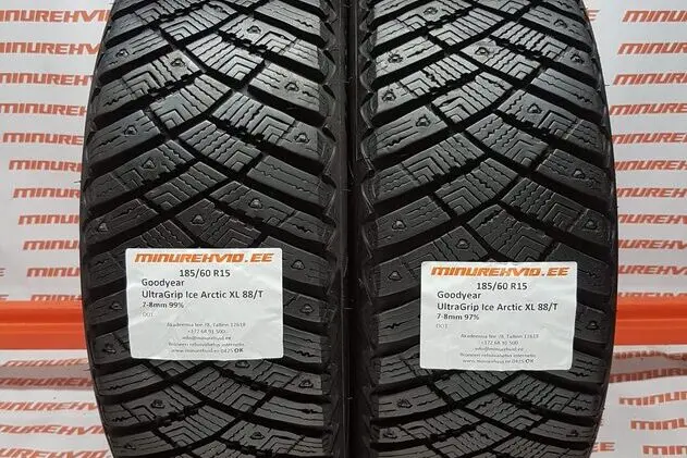 Подержанный шипованная шина 185/60R15 GoodYear UltraGrip Ice Arctic XL 88/T.