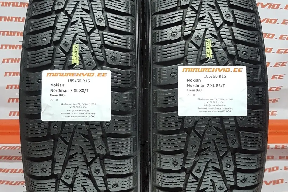 Подержанный шипованная шина 185/60R15 Nokian Nordman 7 XL 88/T