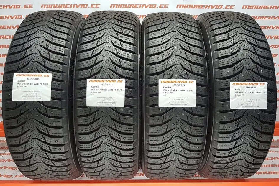 Подержанный шипованная шина 185/65R15 Kumho WinterCraft Ice Wi31 FR 88/T