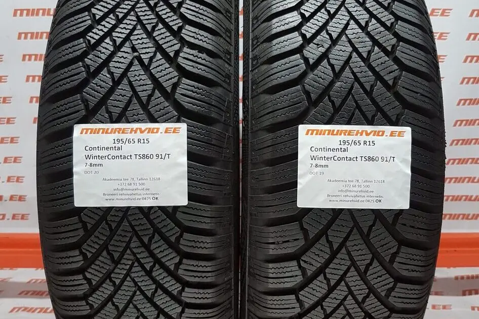 Подержанный нешипованная шина 195/65R15 Continental WinterContact TS860 91/T