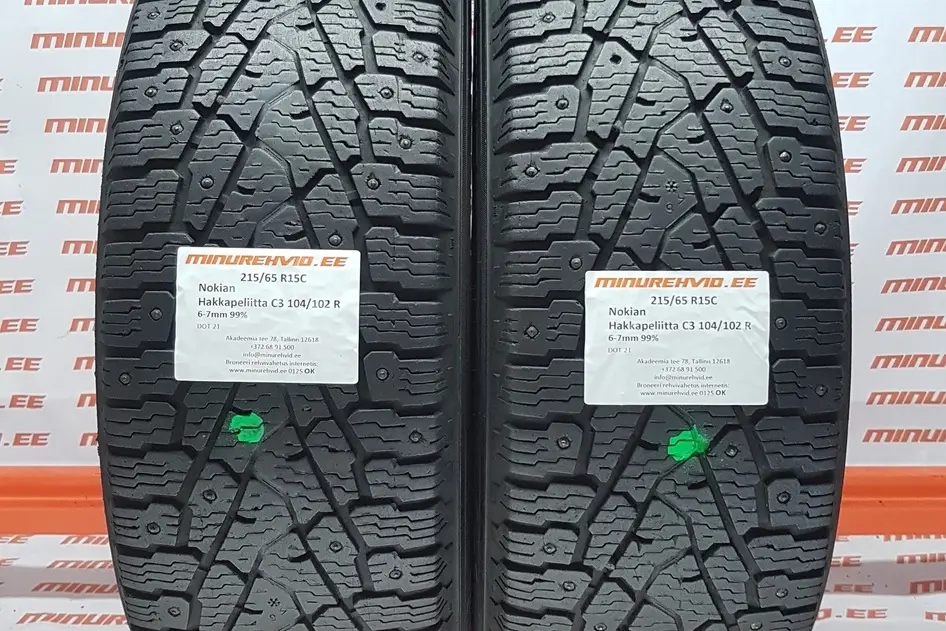 Подержанный шипованная шина 215/65R15 Nokian Hakkapeliitta C3 104/102 R