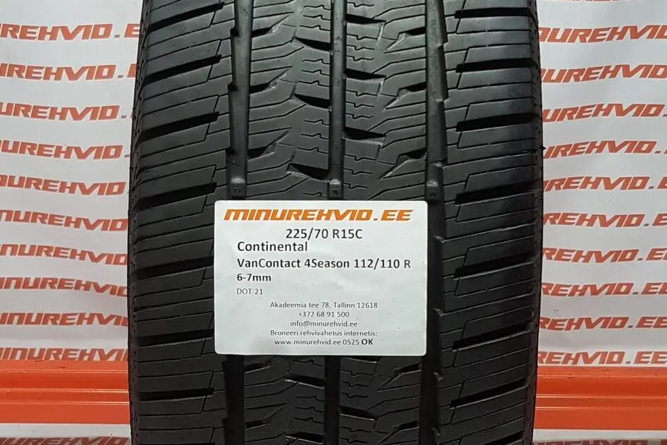 Подержанный нешипованная шина 225/70R15 Continental VanContact 4Season 112/110 R