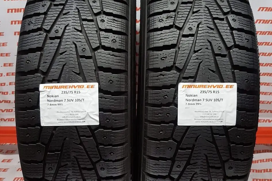 Подержанный шипованная шина 235/75R15 Nokian Nordman 7 SUV 105/T
