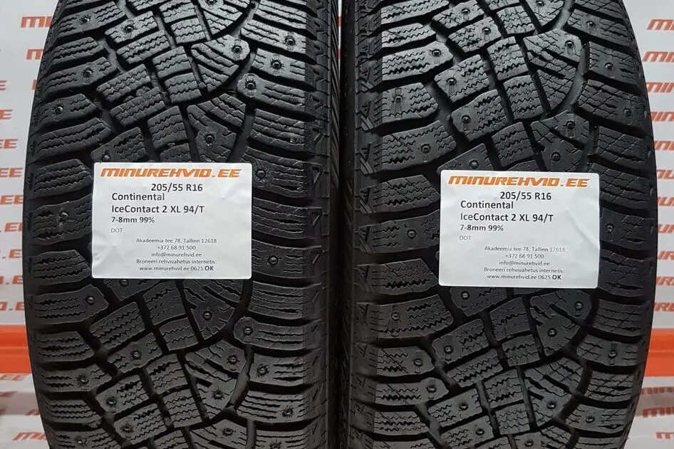 Подержанный шипованная шина 205/55R16 Continental IceContact 2 XL 94/T