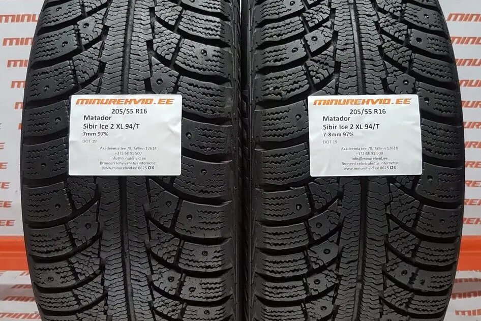 Подержанный шипованная шина 205/55R16 Matador Sibir Ice 2 XL 94/T
