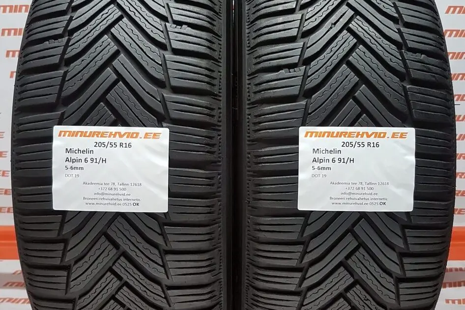 Подержанный нешипованная шина 205/55R16 Michelin Alpin 6 91/H