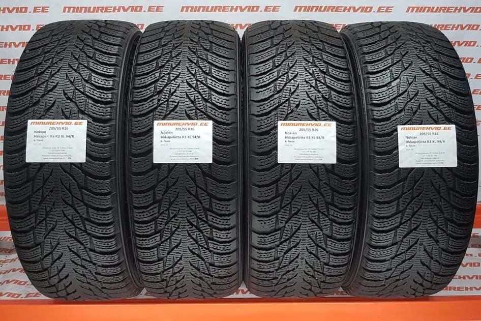 Подержанный нешипованная шина 205/55R16 Nokian Hakkapeliitta R3 XL 94/R/