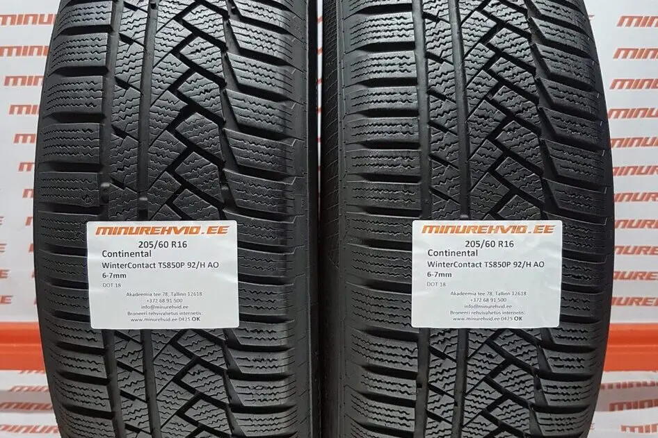 Подержанный нешипованная шина 205/60R16 Continental WinterContact TS850P 92/H AO