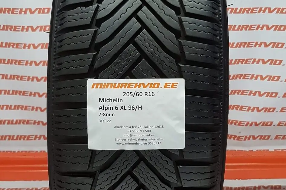 Подержанный нешипованная шина 205/60R16 Michelin Alpin 6 XL 96/H