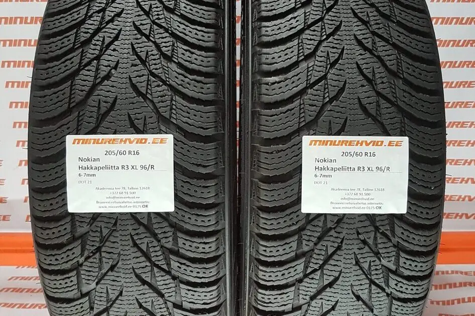 Подержанный нешипованная шина 205/60R16 Nokian Hakkapeliitta R3 XL 96/R
