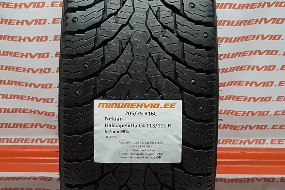 Подержанный шипованная шина 205/75R16 Nokian Hakkapeliitta C4 113/111 R