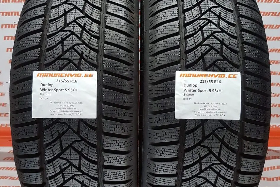 Подержанный нешипованная шина 215/55R16 Dunlop Winter Sport 5 93/H
